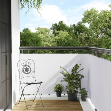 Balcony Screen White 300x80 cm Poly Rattan - Privacy & Style