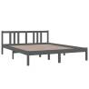 Grey Solid Wood Bed Frame 150x200 cm King Size | HipoMarket