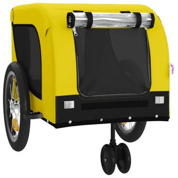 Durable Pet Bike Trailer - Yellow & Black Oxford Fabric