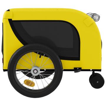 Durable Pet Bike Trailer - Yellow & Black Oxford Fabric