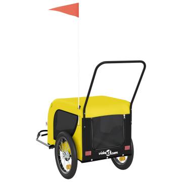 Durable Pet Bike Trailer - Yellow & Black Oxford Fabric