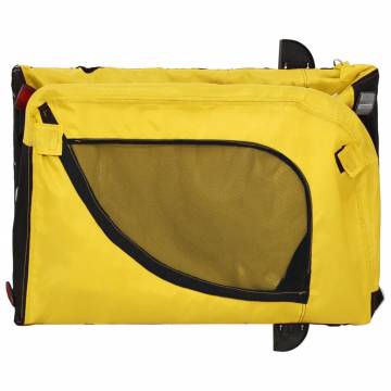 Durable Pet Bike Trailer - Yellow & Black Oxford Fabric