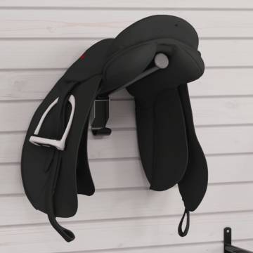 Foldable Saddle Rack Wall Mounted Black Iron - Space-Saving Design