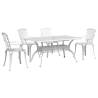 Elegant 5 Piece Garden Dining Set - White Cast Aluminium