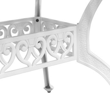 Elegant 5 Piece Garden Dining Set - White Cast Aluminium