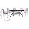 Elegant 5 Piece Garden Dining Set - White Cast Aluminium