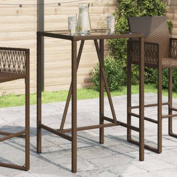 Stylish Brown Outdoor Bar Table 70x70x110 cm | Hipo Market