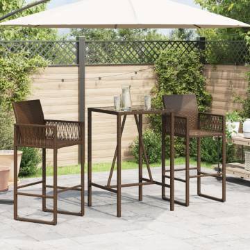 Stylish Brown Outdoor Bar Table 70x70x110 cm | Hipo Market