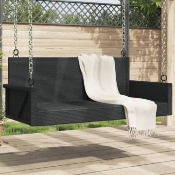 Swing Bench Black 119x56x48 cm - Relax in Style | Hipo Market