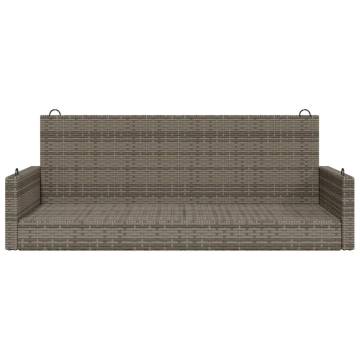 Swing Bench Grey 119x56x48 cm Poly Rattan - Relax Outdoors