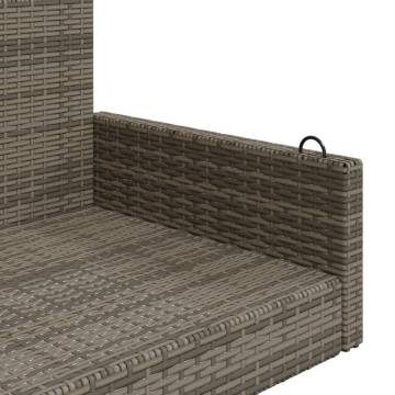 Swing Bench Grey 119x56x48 cm Poly Rattan - Relax Outdoors