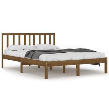 Honey Brown Solid Wood Pine Bed Frame 200x200 cm | HipoMarket