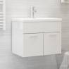 Sink Cabinet with Built-in Basin High Gloss White Engineered Wood Colour high gloss white Size 60 x 38.5 x 46 cm Quantity in Package 1 Model with faucet 