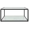 Stylish White Coffee Table - Tempered Glass 80x80 cm