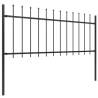 Elegant Black Garden Fence with Spear Top - 17x0.8 m