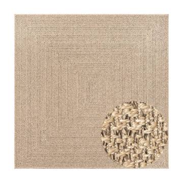 ZIZUR Rug 240x240 cm - Jute Look for Indoor & Outdoor Use