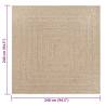 ZIZUR Rug 240x240 cm - Jute Look for Indoor & Outdoor Use