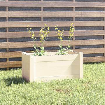 Garden Planter White 60x31x31 cm - Solid Pinewood | Hipo Market