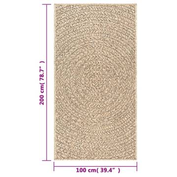 Rug ZIZUR 100x200 cm - Jute Look for Indoor & Outdoor Use