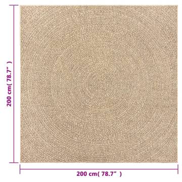 Rug ZIZUR 200x200 cm - Jute Look Indoor & Outdoor