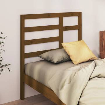 Stylish Honey Brown Bed Headboard - Solid Pine Wood 96x4x104 cm