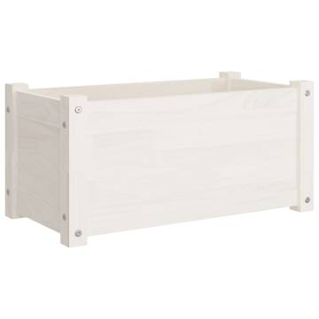 Garden Planter White 60x31x31 cm - Solid Pinewood | Hipo Market