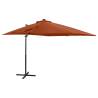 Cantilever Umbrella with Pole and LED Lights Terracotta 250 cm Colour terracotta Size 250 cm Quantity in Package 1 