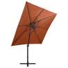 Cantilever Umbrella with LED Lights - Terracotta 250 cm | HipoMarket