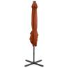 Cantilever Umbrella with LED Lights - Terracotta 250 cm | HipoMarket