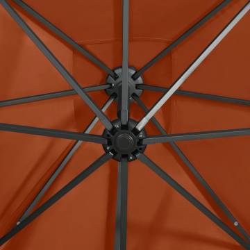 Cantilever Umbrella with LED Lights - Terracotta 250 cm | HipoMarket