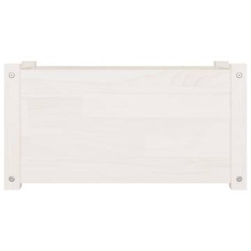 Garden Planter White 60x31x31 cm - Solid Pinewood | Hipo Market