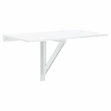 Folding Wall Table High Gloss White - Space-Saving Design