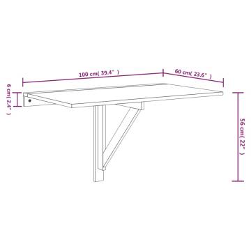 Folding Wall Table High Gloss White - Space-Saving Design