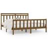 Honey Brown Solid Wood Pine Bed Frame 200x200 cm - HIPO Market