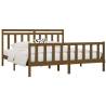 Honey Brown Solid Wood Pine Bed Frame 200x200 cm - HIPO Market