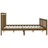 Honey Brown Solid Wood Pine Bed Frame 200x200 cm - HIPO Market