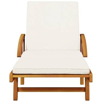 Comfortable Sun Loungers 2 pcs with Cushions - Acacia Wood