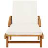 Comfortable Sun Loungers 2 pcs with Cushions - Acacia Wood