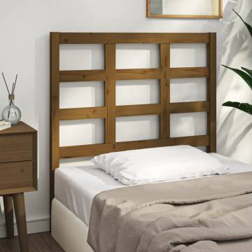 Stylish Honey Brown Solid Wood Bed Headboard - 105.5x100 cm