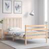 Bed Frame with Headboard Single Solid Wood Colour natural Size 90 x 190 cm 