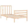 Single Bed Frame with Headboard - Solid Pine Wood | HipoMarket