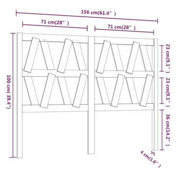 Stylish Grey Bed Headboard - 156x4x100 cm Solid Wood Pine