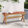 Garden Bench Red Solid Wood Acacia and Fabric Colour red Quantity in Package 1 Number of 2 Seating Capacity 