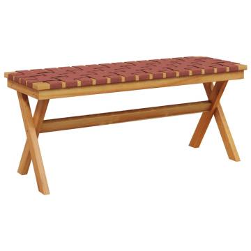 Garden Bench Red Solid Wood Acacia & Fabric | Hipomarket