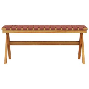 Garden Bench Red Solid Wood Acacia & Fabric | Hipomarket