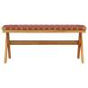 Garden Bench Red Solid Wood Acacia & Fabric | Hipomarket