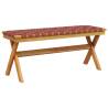 Garden Bench Red Solid Wood Acacia & Fabric | Hipomarket