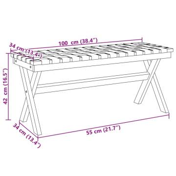 Garden Bench Red Solid Wood Acacia & Fabric | Hipomarket