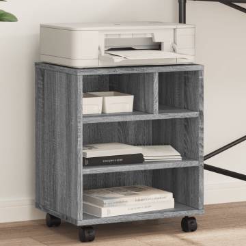 Printer Stand with Wheels - Grey Sonoma 41x32x48 cm | HipoMarket