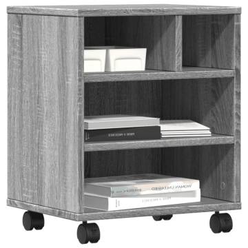 Printer Stand with Wheels - Grey Sonoma 41x32x48 cm | HipoMarket